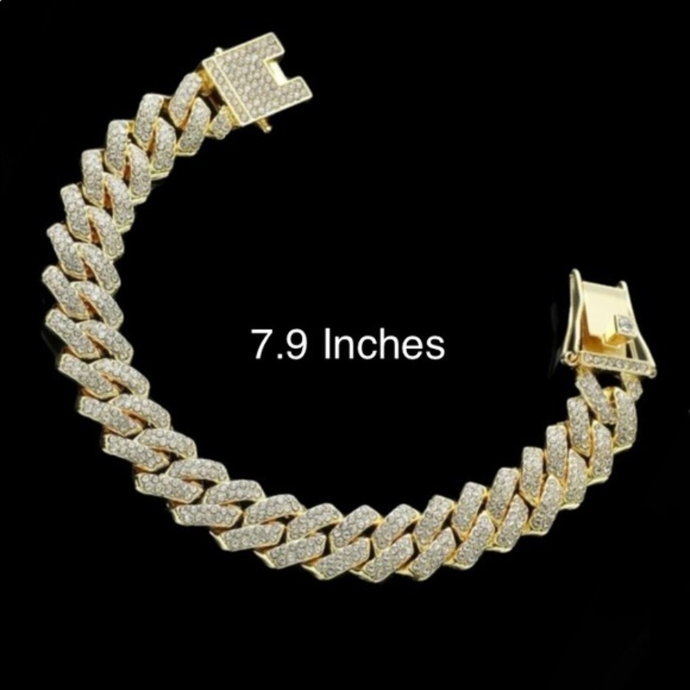 Icy Bling Chunky Chain Link Ice chain bracelet 18k finish filled